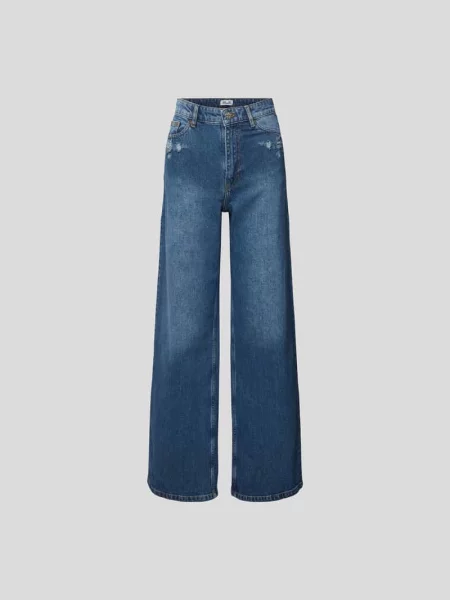 Jeansy o kroju loose fit w przetarciach Baum & Pferdgarten granatowe