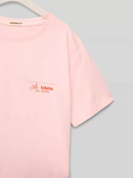 T-shirt z nadrukiem z logo model ‘ALMERIA’ Jack & Jones różowa