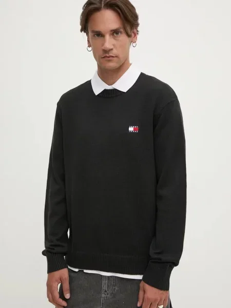 Tommy Jeans Pulover cu adaos de lână negru