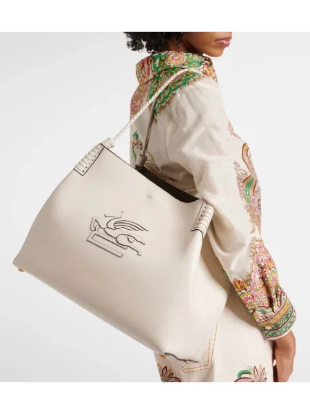 Geantă shopper Etro din piele alb