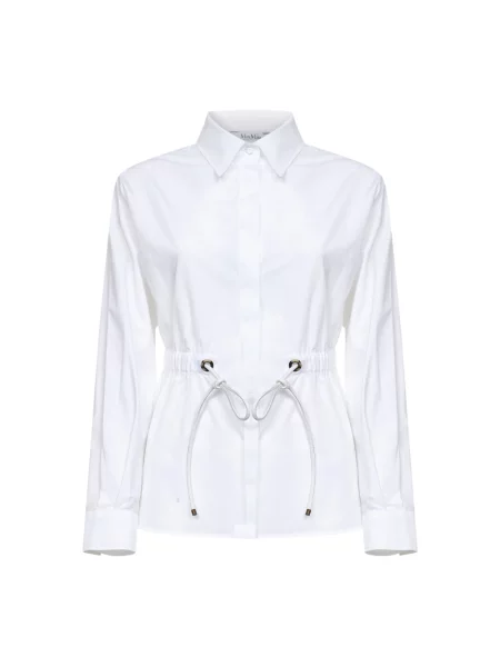 Sznurek ściągający koszula Max Mara biała