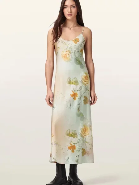 AllSaints rochie lenjerie intimă BRYONY verde