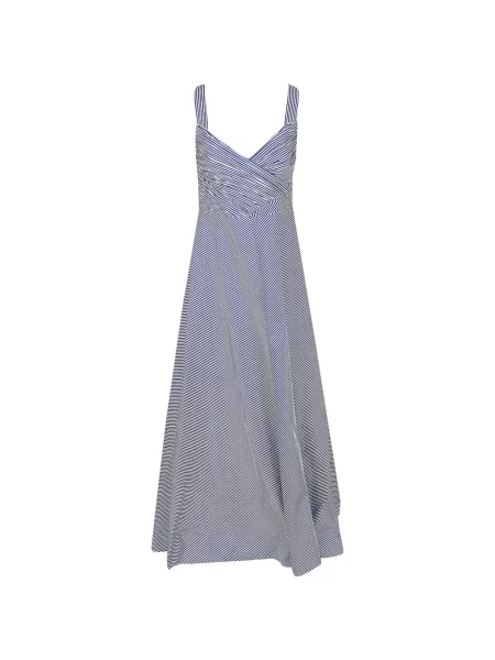 Maksi sukienka maxi Lauren Ralph Lauren w paski garniturowa niebieska