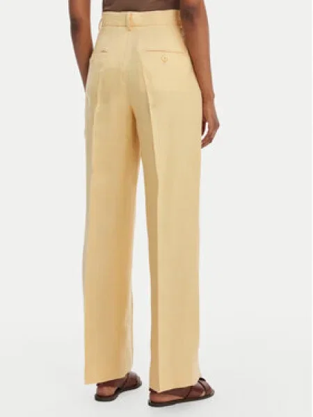 Weekend Max Mara Szövet nadrág Malizia Straight Fit sárga