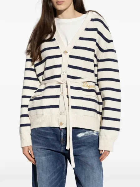 Cardigan Dsquared2 cu broderie cu dungi