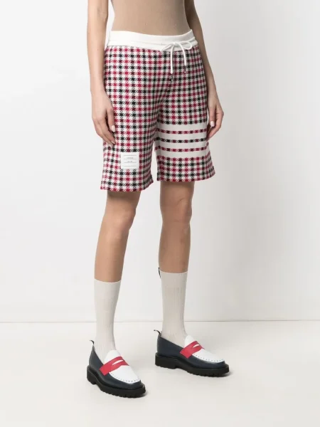 Pantaloni scurți Thom Browne în carouri roșu