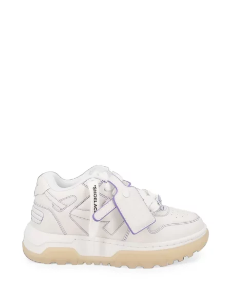 Sneakerși Off-white din piele business alb