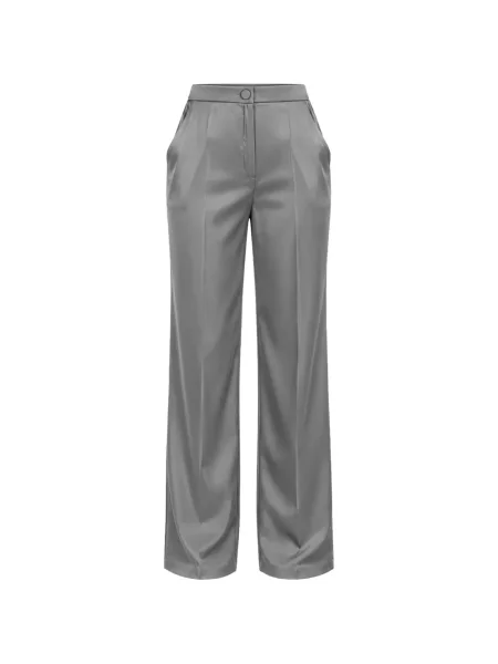 Pantaloni Marella din satin gri