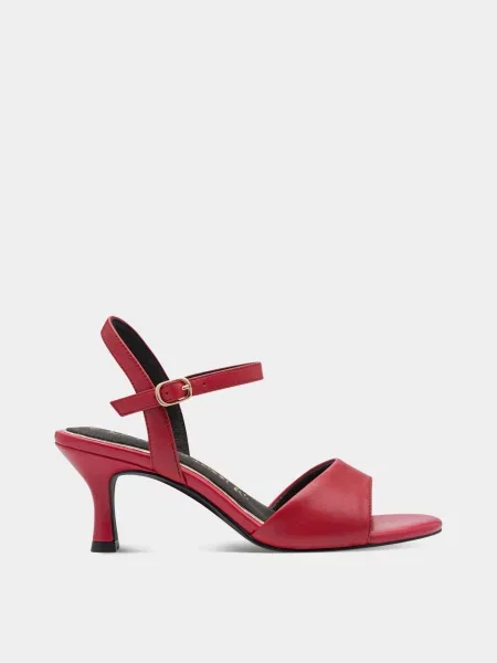 Кожаные босоножки Marco Tozzi красные