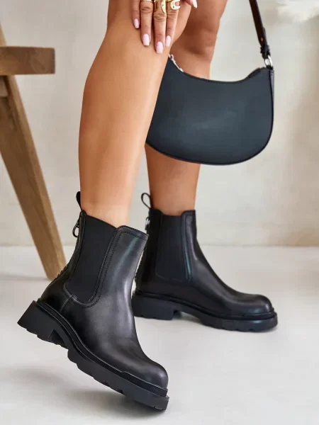 Botine chelsea Kesi din piele negru