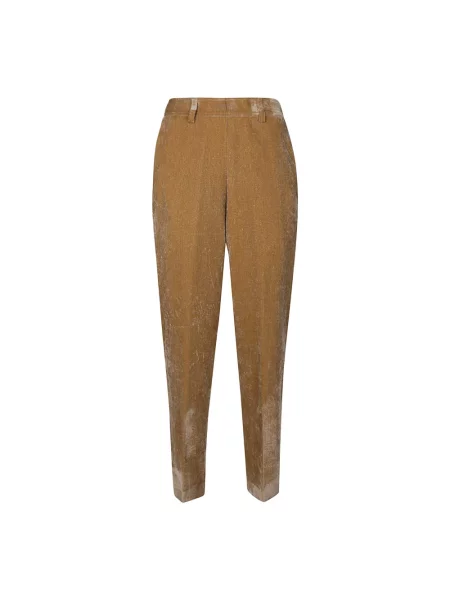 Welurowe spodnie Momoni beżowe