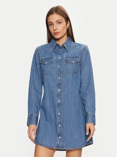 Tommy Jeans Sukienka jeansowa Western niebieski