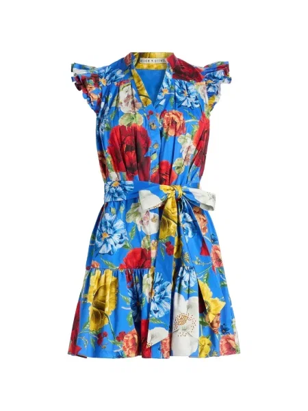 Rochie mini Alice + Olivia albastru