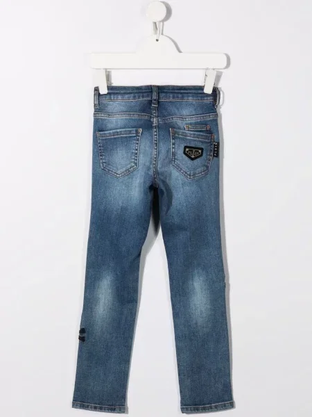 Jeansy dziecięce Philipp Plein niebieskie