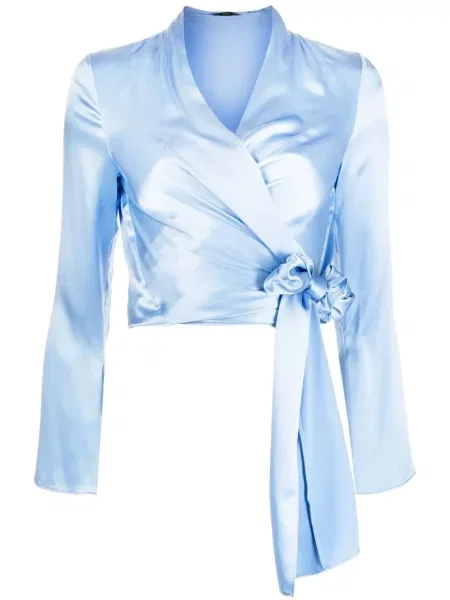 Bluză Voz de mătase albastru