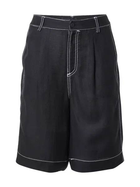 Copenhagen Muse Plisované nohavice NATULI čierna biela