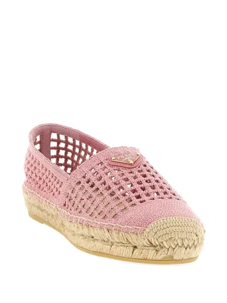 Megztos espadrilės Prada su autografu rožinė