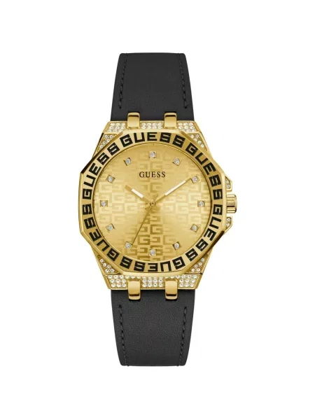 Zegarek Guess skórzany żółty