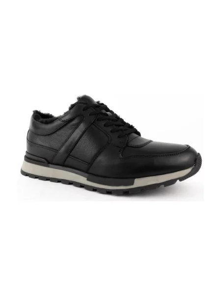 Sneakersy Sergio Moretti sznurowane skórzane czarne