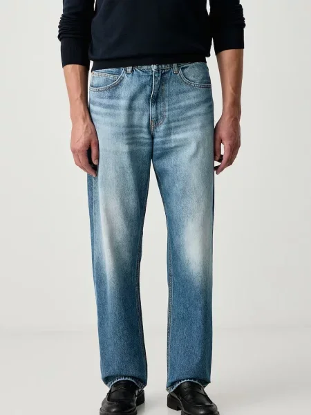 Sisley blugi relaxed fit pentru bărbați albastru