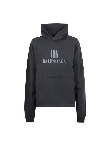 Lniana bluza Balenciaga z kapturem czarna Shopsy