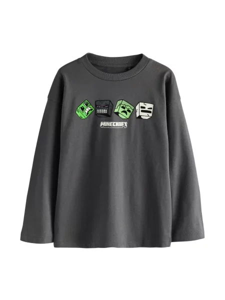 Next Tricou Minecraft verde neon / verde închis / negru alb