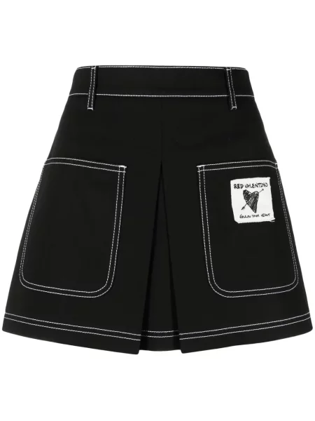 Pantaloni scurți Red Valentino cu autograf negru