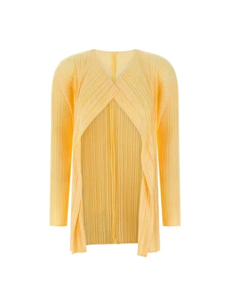 Kardigan Issey Miyake plisowany żółty
