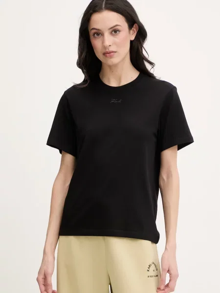 Karl Lagerfeld tricou basic de pentru femei din negru