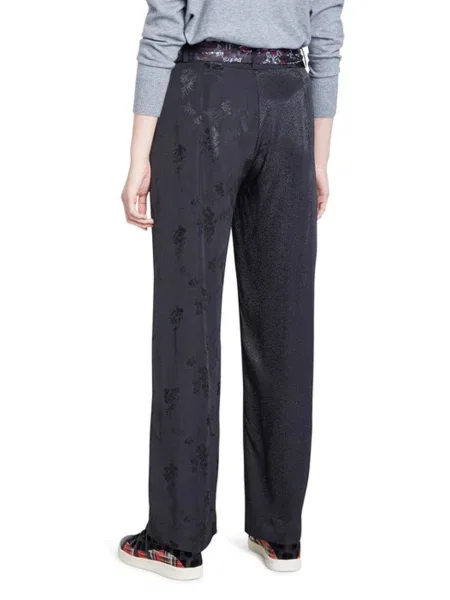 Pantaloni Desigual cu model floral negru