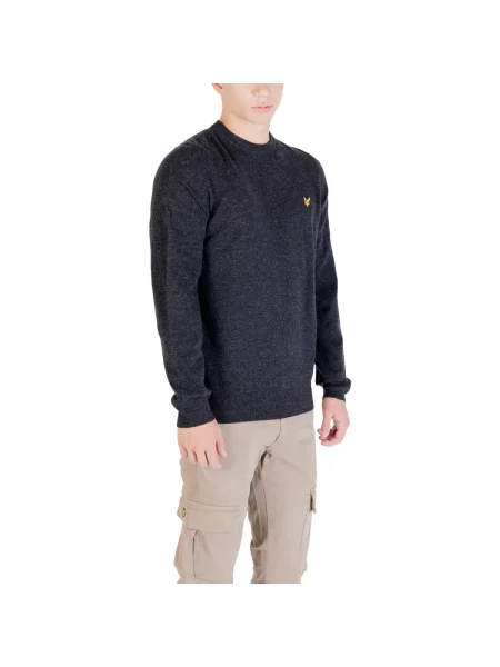 Pulover Lyle & Scott cu decolteu în U negru