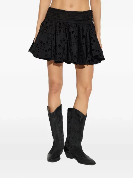Fustă Allsaints cu broderie negru
