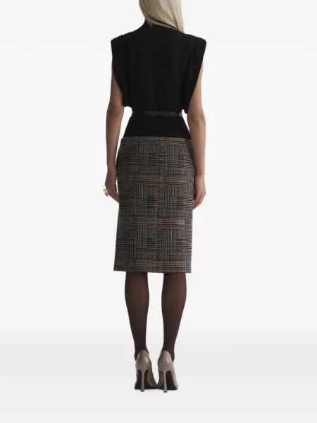 Top Mugler din jerseu negru