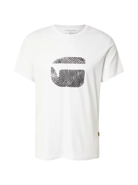 G-Star Raw Tricou Finger Print Burger alb