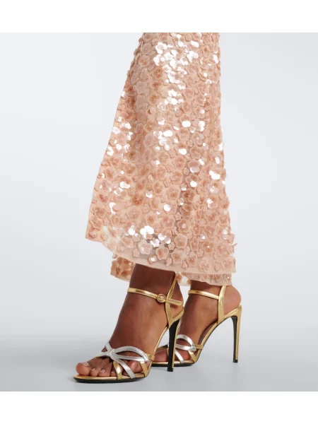 Rochie La Fuori din satin roz