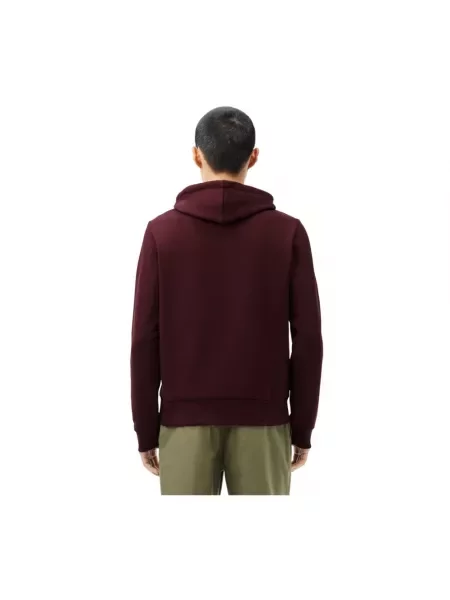 Bluza z kapturem Lacoste z kapturem czerwona