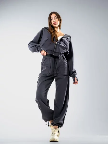 Спортивний костюм TeamV графіт бавовна/поліестер