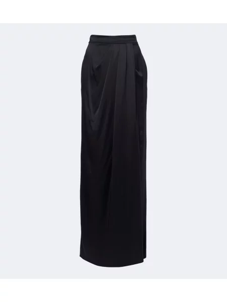 Fusta maxi Max Mara de mătase drapată negru