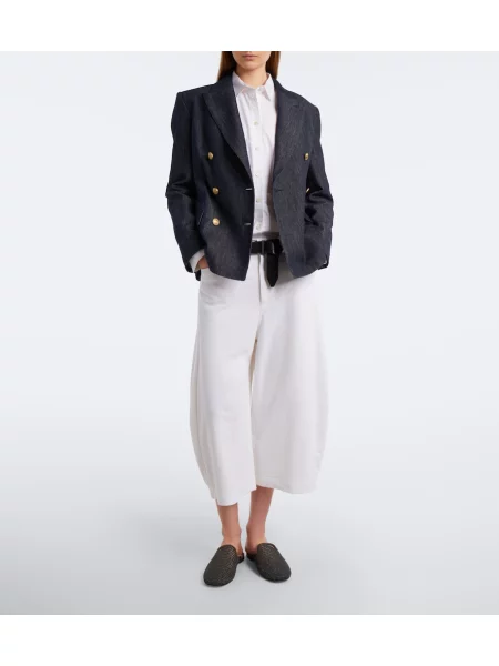 Pantaloni culottes Brunello Cucinelli de in alb