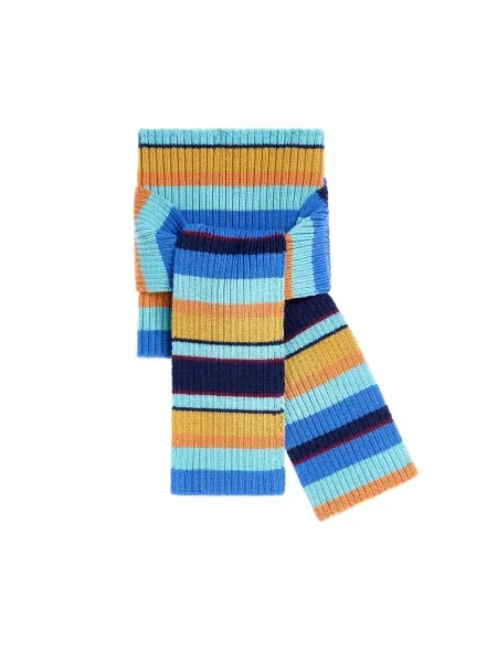 Fular Dries Van Noten de lână albastru