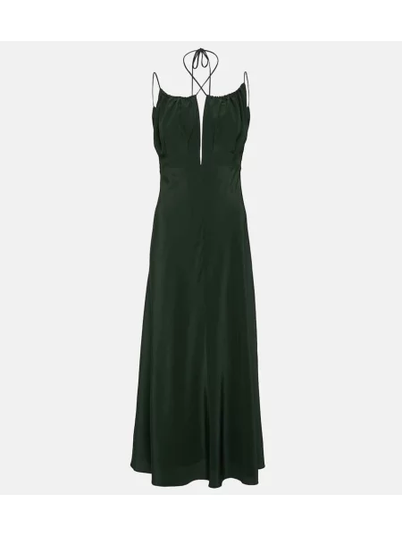 Rochie maxi Toteme de mătase de costum verde