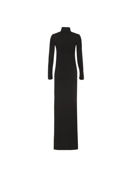 Długa sukienka maxi Saint Laurent wełniana czarna