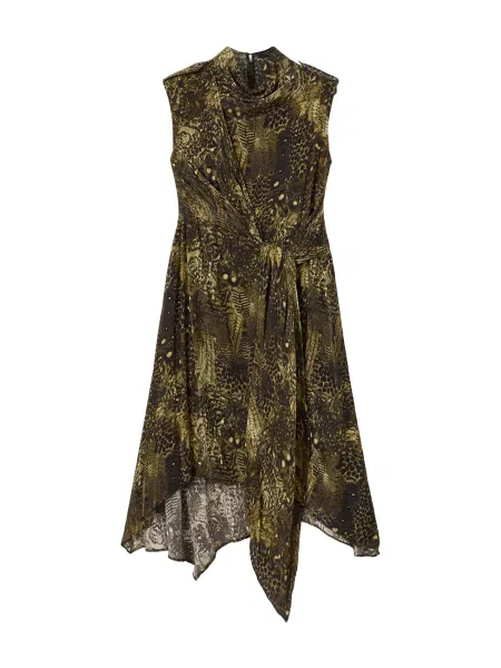 AllSaints Rochie Persia / cappuccino / oliv maro