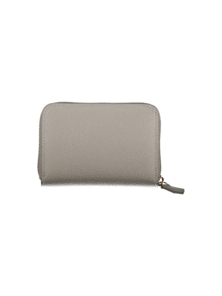 Lniany portfel Valentino Bags beżowy