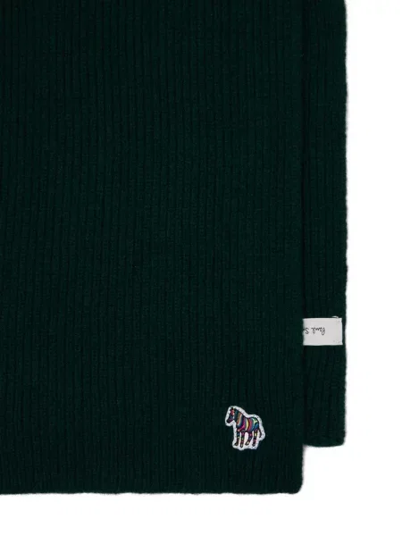 Fular Paul Smith cu broderie de lână verde