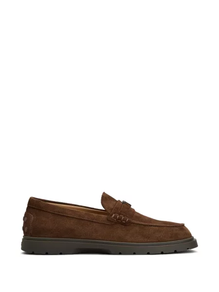 Pantofi loafer Tod's din piele de căprioară maro