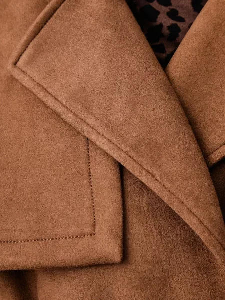 DKNY női műbőr kabát barna