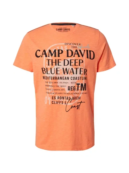 CAMP DAVID Majica oranžna / pastelno roza črna