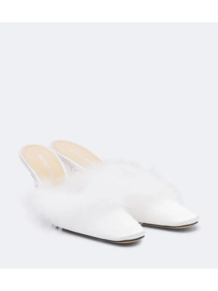 Papuci tip mules Mach & Mach alb