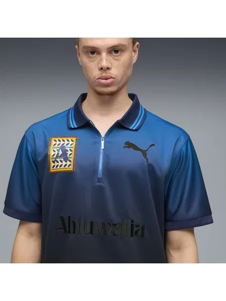 Koszulka polo unisex PUMA x AHLUWALIA o luźnym kroju Odzież S niebieski